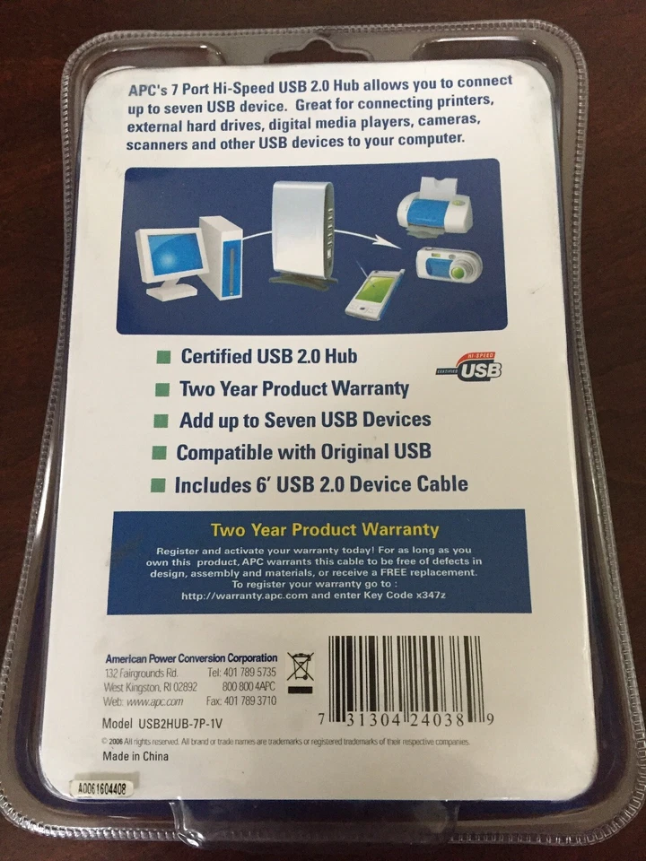 APC USB 2.0 7-Port Hub Brand New Sealed - Image 2 of 2