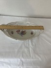 Vintage Bavarian Reticulated Pierced Oval Dish w/ Handles White Gold Trim 12" — photo 8