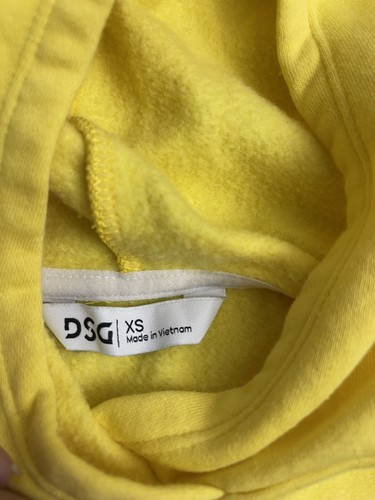 DSG XS 5/6 Child Cropped Yellow Sweatshirt Hooded Fleece Lined EUC - Picture 2 of 5