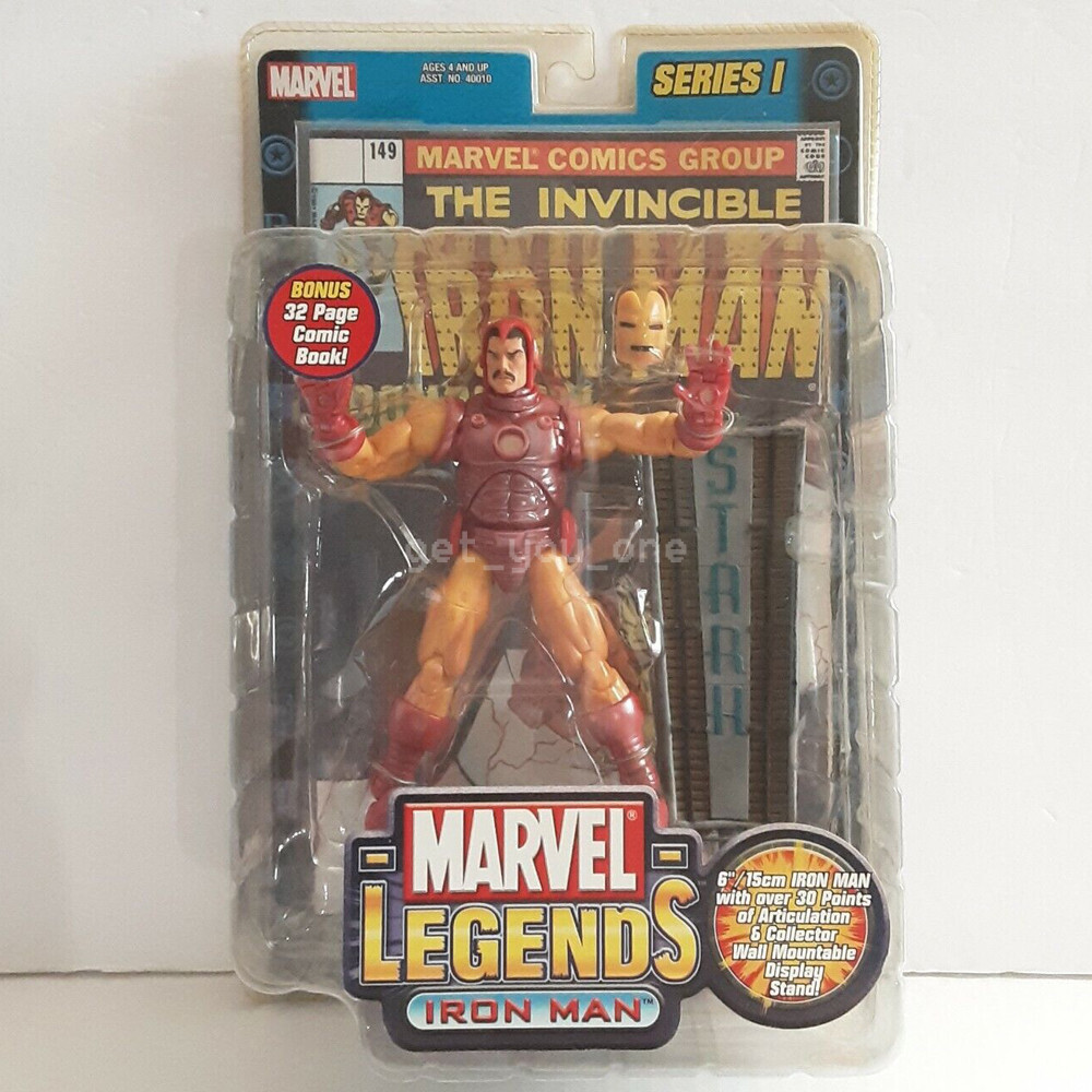 ToyBiz Vintage Marvel Legends IRON MAN Series 1 Figure Comic Book