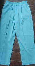 Alfred Dunner Women's Pull On Pants Turquoise Elastic Waist Pockets Size 12P