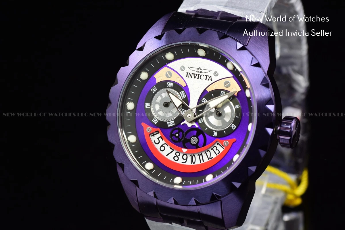 Invicta Men 50mm Specialty Purple Black Dial Joker Face
