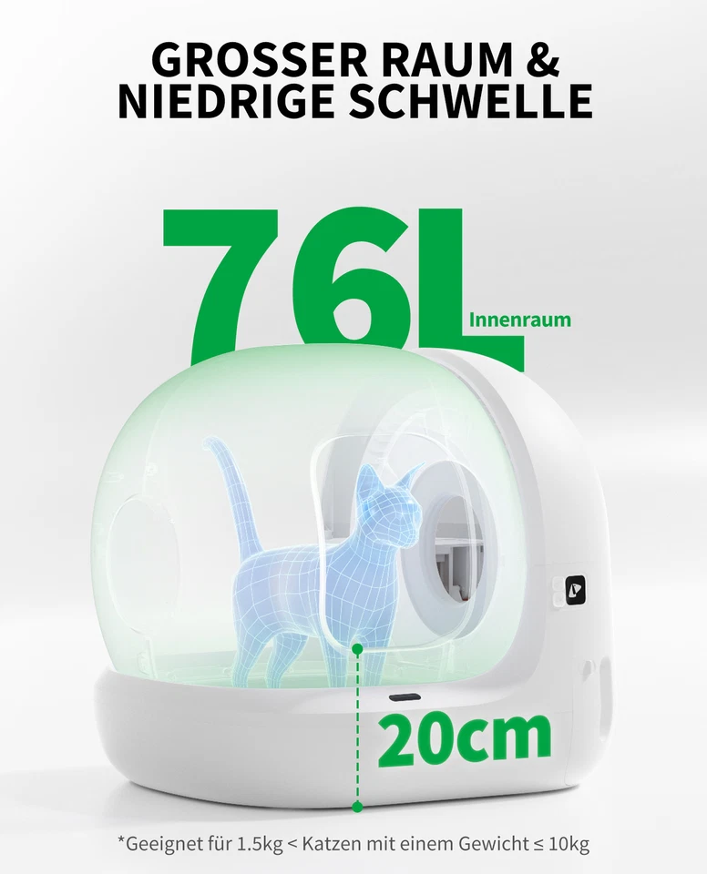 PETKIT Pura Max 2 Selbstreinigende Katzentoilette, Geruchsbeseitigung Katzenklo - Bild 2 von 4