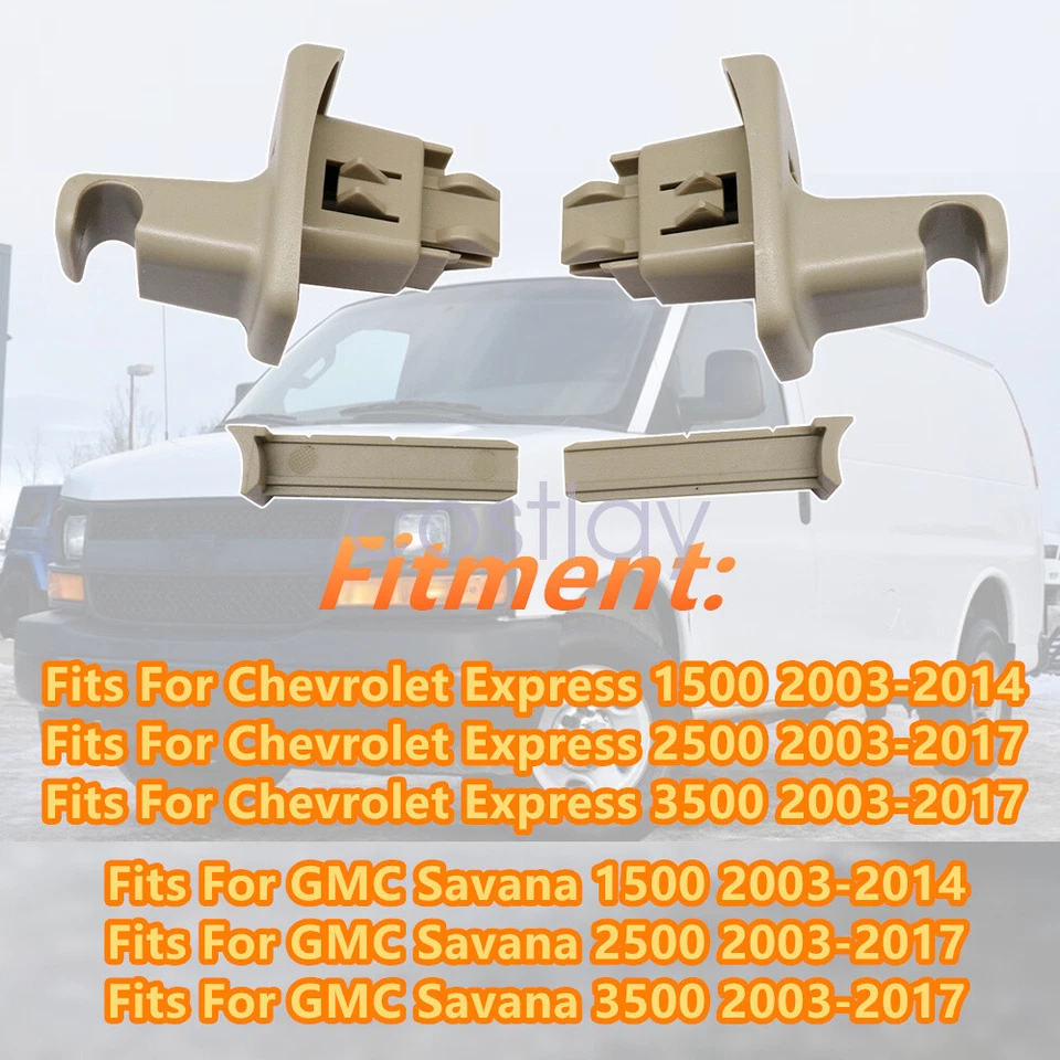 Clip de retención de parasol 2 piezas para Chevrolet Express GMC Savana 1500 2500 3500 EE. UU. Foto 4 de 4