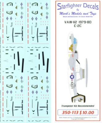 Starfighter Decals 350113 s  x 1/350 E2C VAW112 1979-80 for Trumpeter