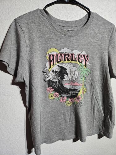 Canotta Hurley ragazza taglia media grigia surf skate spiaggia onde t-shirt retrò vintage - Foto 2 di 10