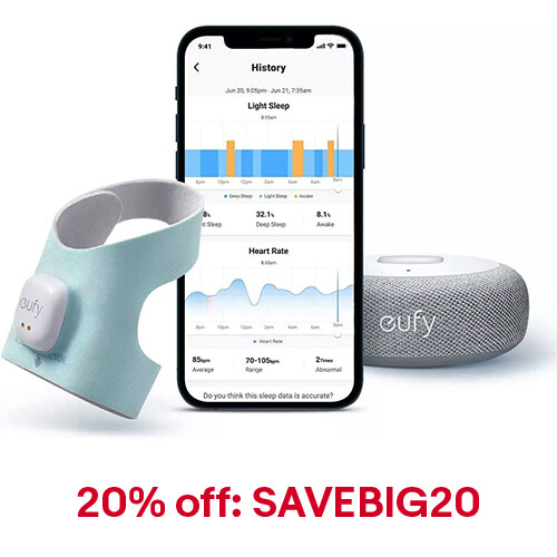 eufy Baby S320 Smart Sock Smart Baby Monitor for Baby 0-18 Months 24 Hours Soft