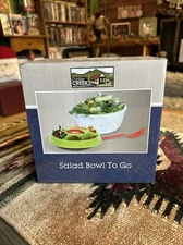 New ~ Cobble Creek Salad bow Togo with/green Lid Free Ship!