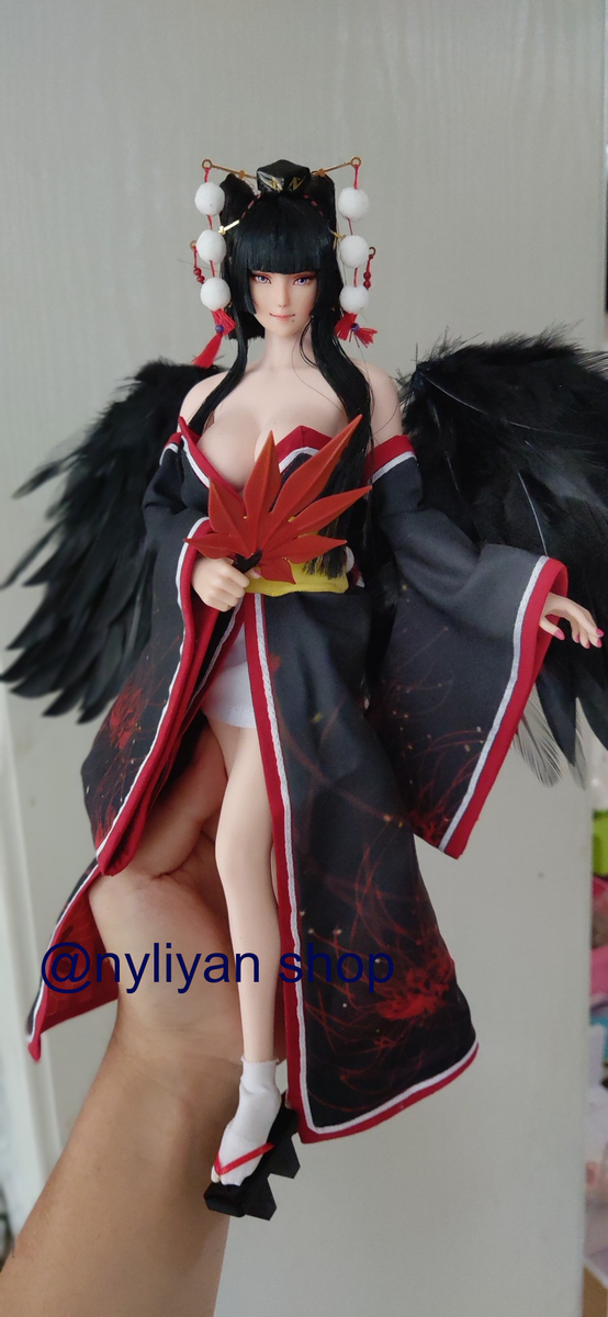 1/6 Nyotengu Girl Female Head Sculpt Body Clothes Full Set F 12"PH TBL Figure 1/6 Nyotengu Girl Female Head Sculpt Body Clothes Full Set F 12"PH TBL Figure