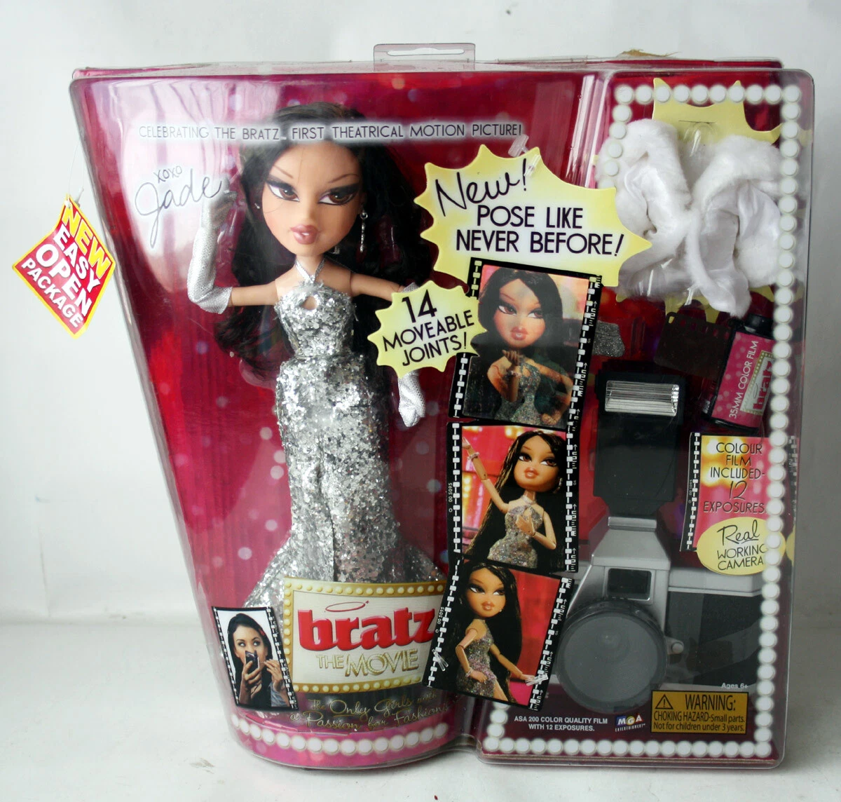 RARE BRATZ THE MOVIE JADE DOLL + REAL WORKING CAMERA MGA EUROPEAN NEW !