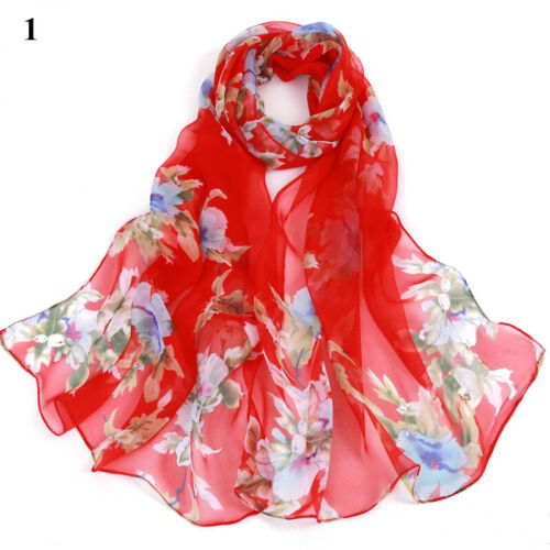 Long Soft Chiffon Scarf Plain Sheer Wrap Shawl Womens Large Stole Neck Scarves♧ - Picture 40 of 93