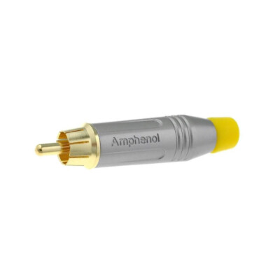 ACPR-SYL Stecker RCA männlich gerade Löten grau vergoldet 3-7mm AMPHENOL