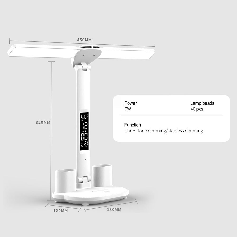 USB-Lade Schreibtischlampe Mit Straußenfedern | 2000 MAh Akku, Touch-Dimmer | 55 Cm Hoch, Dunkelgrün