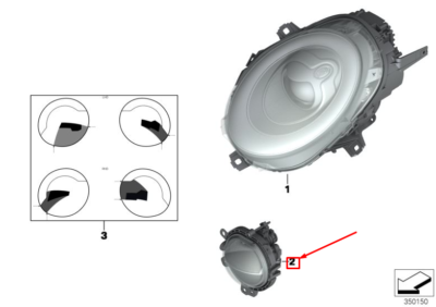 BMW MINI - NS LH Front Side and Daytime Running Light 7298333 F54 