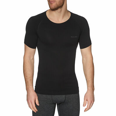 Falke warmes Kurzarm Base Layer Top - schwarz enge Passform 