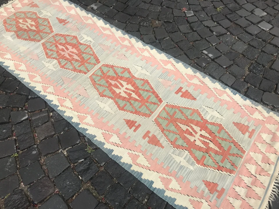 Alfombra antigua turca alfombra bohemia alfombra Oushak alfombra vintage alfombra de lana hecha a mano Foto 2 de 4