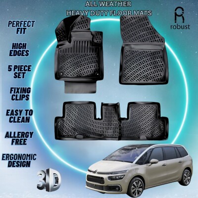 Custom Floor Mats Fits Citroen C4 Grand Picasso 2013-2022 3D All Weather Liners