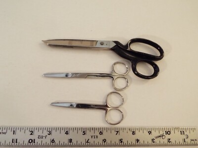 3-lot-VTG LACO #388 GERMANY 8'' SCISSORS & 4.5'', 5.5'' MADE IN PAKISTAN STAINLESS*