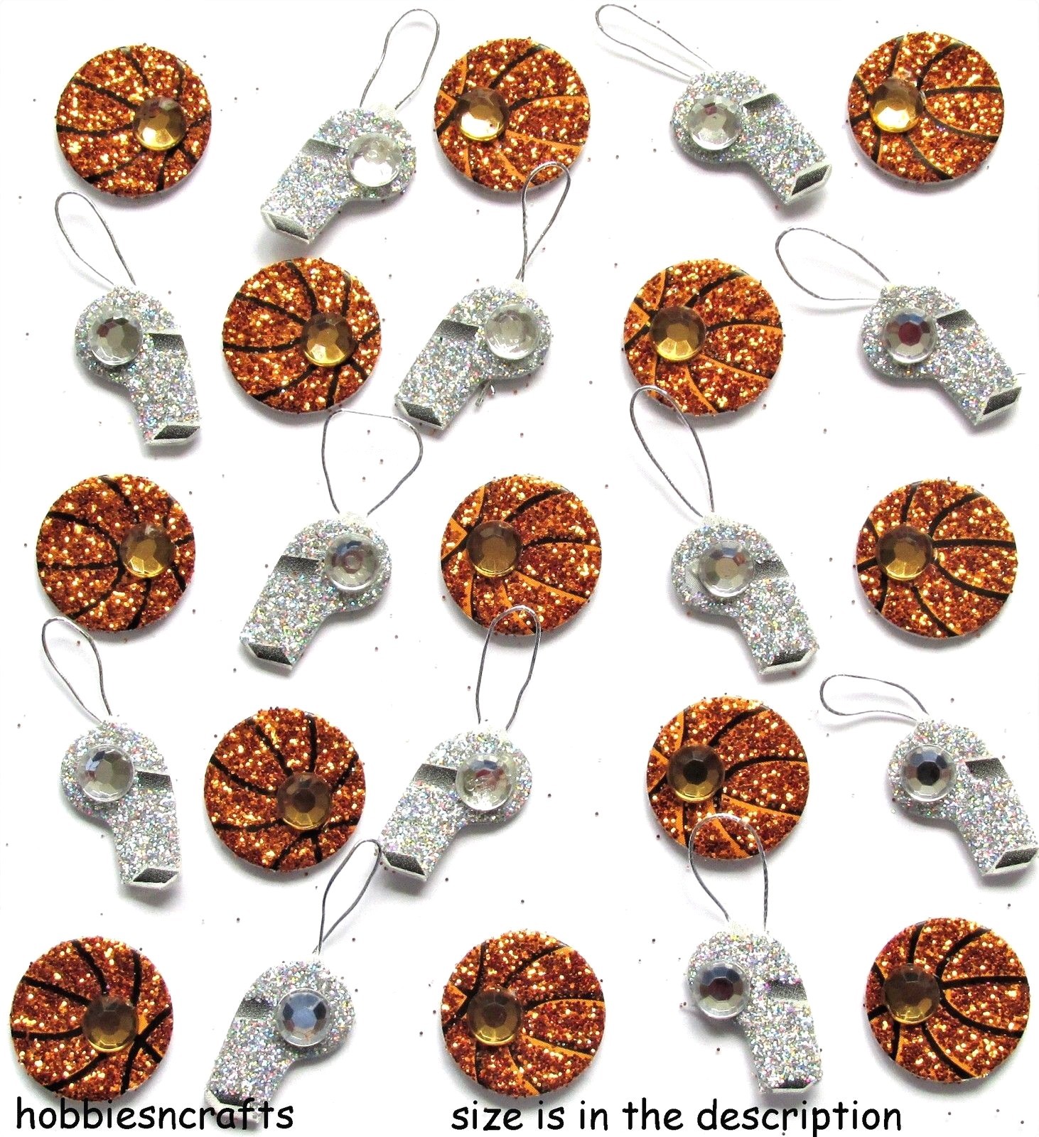 BASKETBALL WHISTLE JOLEE'S BOUTIQUE 3-D STICKERS SPORT 25 GLITTER GEMSTONES