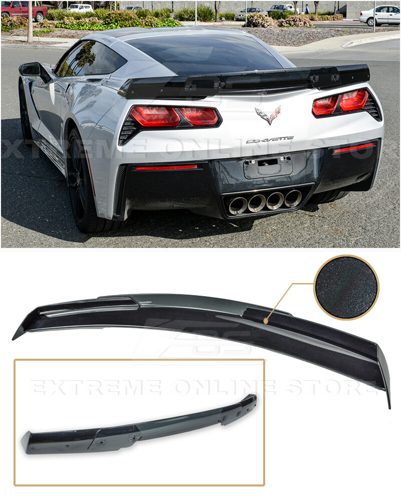 For 14-19 Corvette C7 Stingray Z06 Stage 3 CARBON FLASH Rear Full