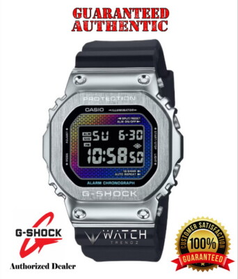 Casio G-Shock GM5600RW-1 Rainbow Brick Wall Pattern Dial Black Digital Watch