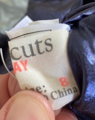 Crew cuts Kids Girls Reversible Puffer vest size 8 Blue silver AP - Picture 8 of 11
