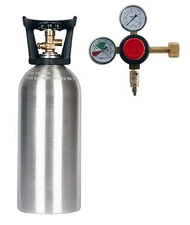 New 10 lb. Aluminum CO2 Tank with CGA320 Valve and Dual Gauge CO2 Regulator