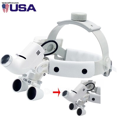 3.5X-R 5W Dental Clinic Medical LED Headlight Headband Binocular Loupes AZDENT
