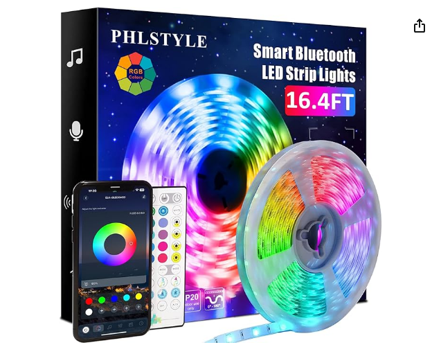 LED Strip Lights 16.4FT/5m, Flexible Color Changing LED Light Strips, with Keys-image