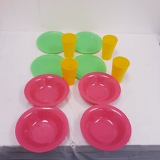 Backpack set Dinnerware Set for 4 Multicolor cups, dinner bowl/plate camping