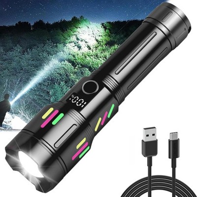 USB Rechargeable LED Tactical Flashligh Bright 2000 Lumens with Twist Zoom