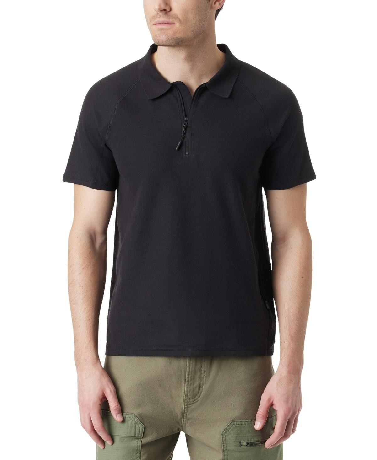 Bass Outdoor Men's Half-Zip Tech Polo - Caviar - LUS