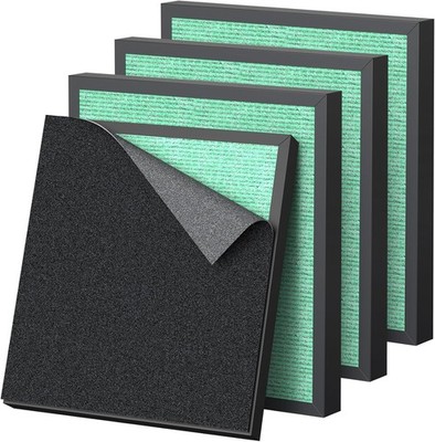 4 Pack ET066 Filter Compatible with Evalit ET066 Air Puri-Fier, HEPA 3-Stage for