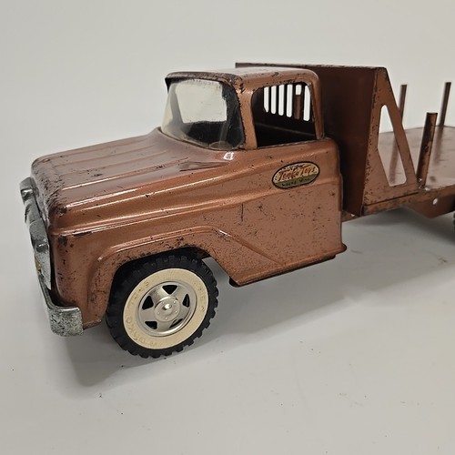 1959 Original #30 Tonka Bronze Tandem Platform Lumber Truck and Trailer - Picture 10 of 15