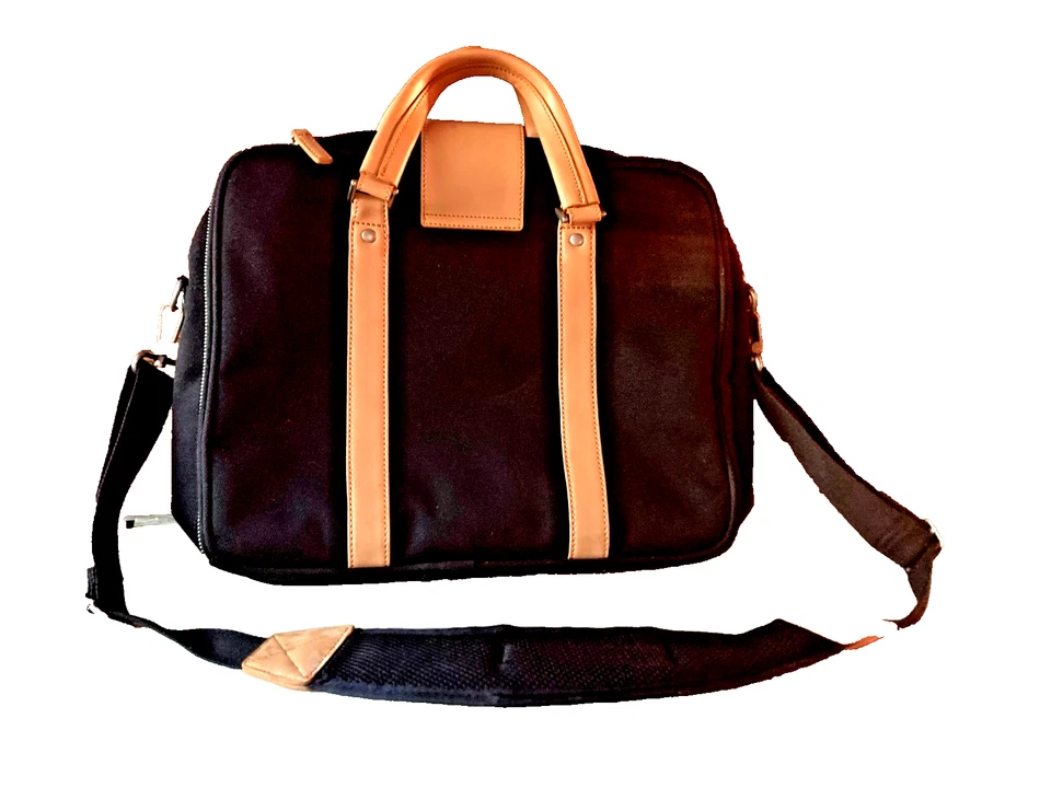 VENQUE Hamptons Laptop Bag Notebook Bag Briefcase in Black/ Tan NEW w Tags - Image 2 of 4