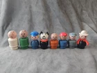 Vintage 1960s Fisher Price Little People Wooden Plastic Peg Doll Toy Figures Lot