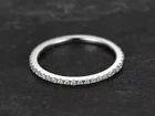 1Ct Lab Created Diamond Thin Band Dainty Stacking Ring Band 14K White Gold FN
