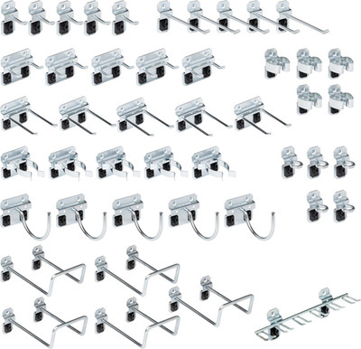 46-Piece Lockhook Steel Pegboard Hook Assortment Kit for Organizing Tools
