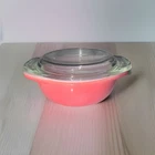 Vintage Pyrex HTF 8 oz ounce Flamingo Pink Refrigerator Dish 080 With Lid 980