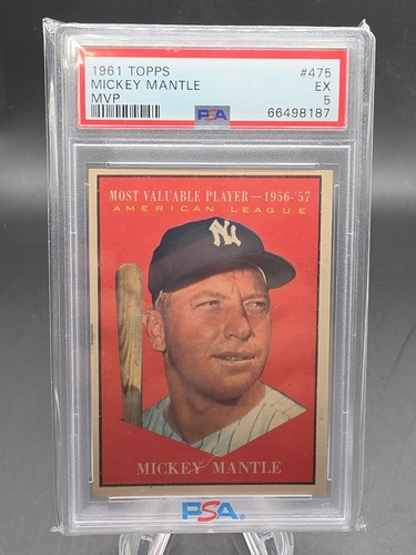 1961 Topps Mickey Mantle MVP #475 PSA 5 Yankees