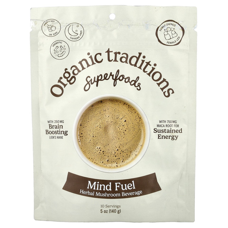 Superfoods, Mind Fuel, Herbal Mushroom Beverage, Caffeine Free, 5 oz (140 g)