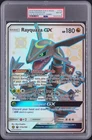 2018 POKEMON SUN & MOON CELESTIAL STORM #177A FULL ART/RAYQUAZA GX PSA 8