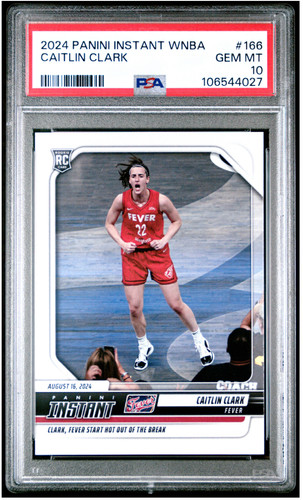 Caitlin Clark PSA 10 Rookie Card 2024 Panini Instant WNBA #166 FEVER GEM MINT