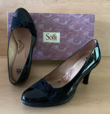 NEW IN BOX SOFFT GINA WOMENS BLACK PATENT LEATHER PUMPS HEELS SHOES US 8.5M EU39