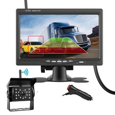 1080P Digital Wireless RV Backup Camera 7" BSD Car Monitor for Trailer Truck RV