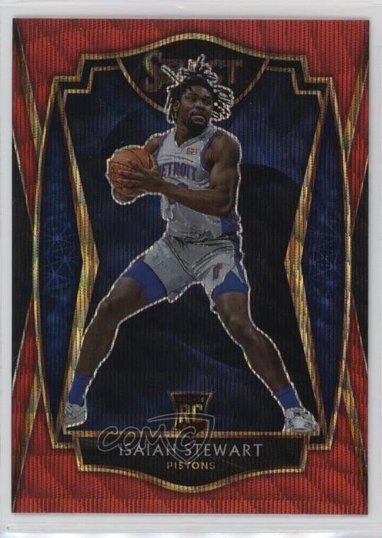 2020-21 Panini Select Premier Level Red Wave Prizm Isaiah Stewart #191 Rookie RC