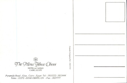 Mena House Oberoi Hotel & Casino at Dusk Cairo Egypt Advertising Postcard - Picture 2 of 2