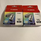 Genuine Oem Canon Pixma Black Ink Tank Cartridge Bci-15 Twin Pack 2 Boxes Japan