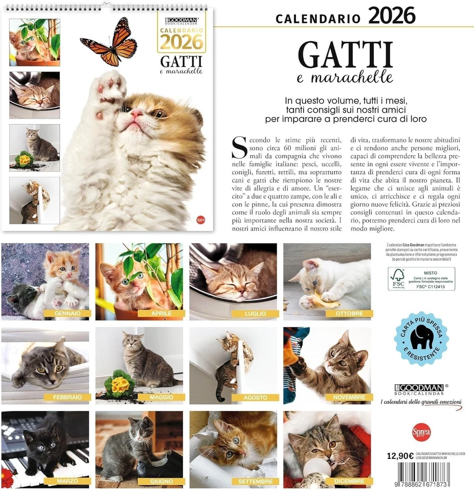 Calendario Lisa Goodman Gatos y Marachelle 2026 - Imagen 2 de 4