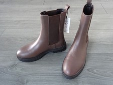 M&S MARKS & SPENCER BROWN LEATHER INSOLIA CHELSEA BOOTS UK SIZE 3 STANDARD FIT